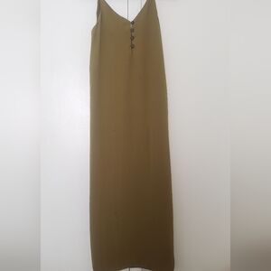Mango midi olive green tank dress 4